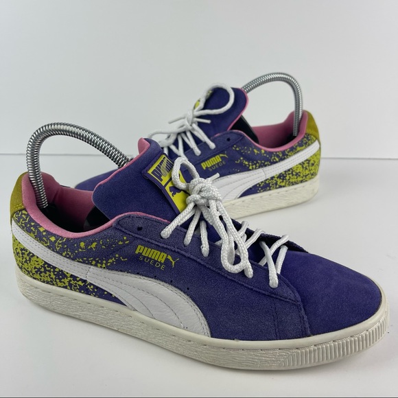 puma suede classic purple yellow